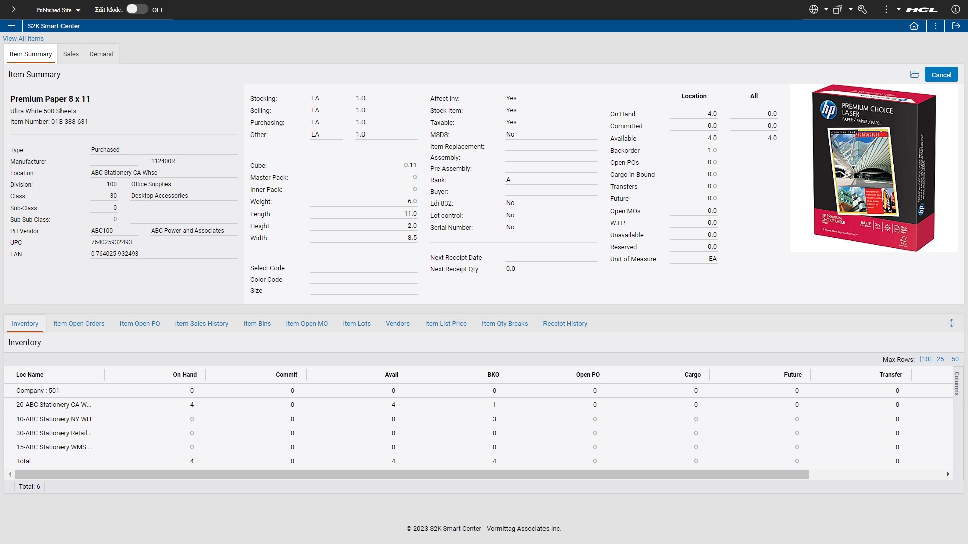 screenshot of S2K Enterprise